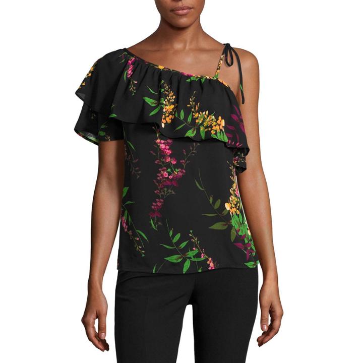 Worthington Short Sleeve Georgette Blouse