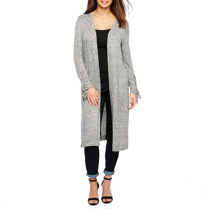 Bold Elements Long Sleeve Lace Up Cardigan
