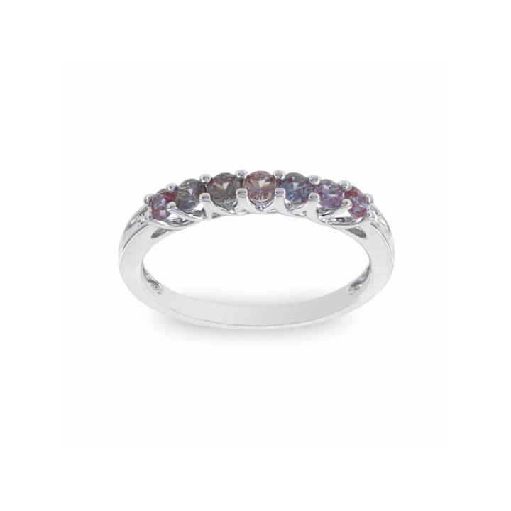 Womens Diamond Accent Round Purple 10k Gold Stackable Ring