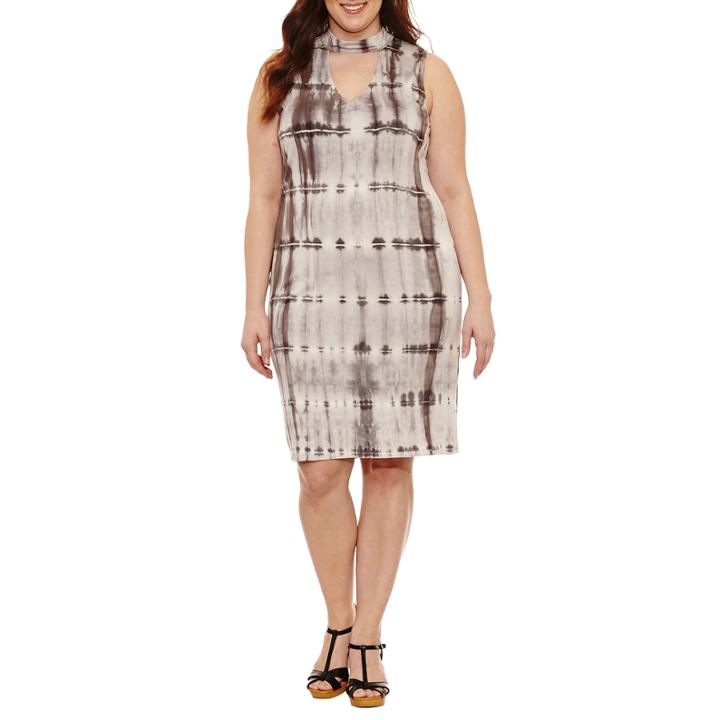 Belle + Sky Sleeveless Tie Dye Bodycon Dress-plus