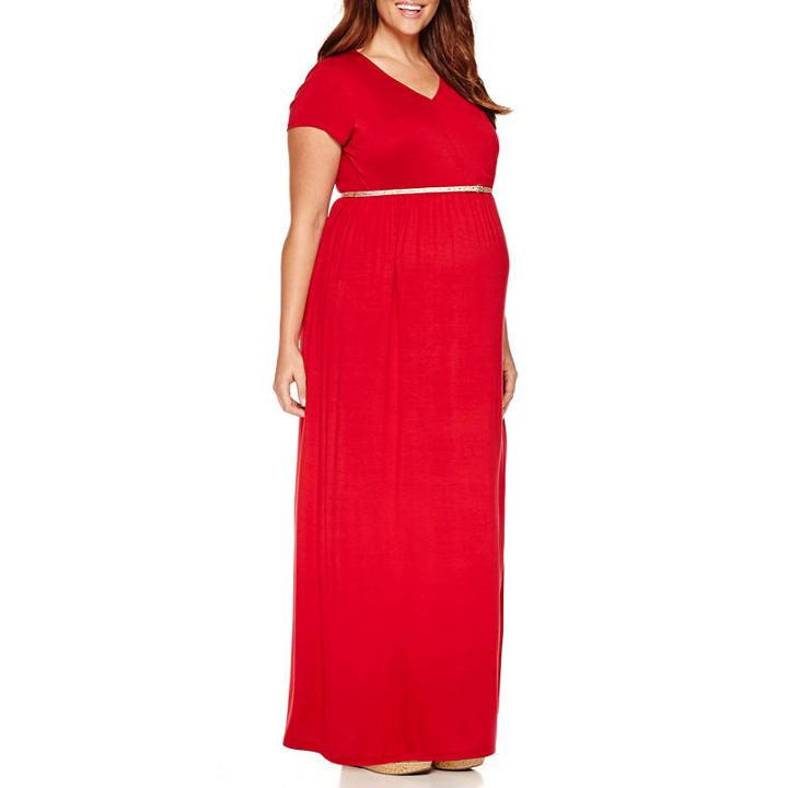 Planet Motherhood Short Sleeve Maxi Dress-plus