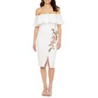 Premier Amour Off The Shoulder Embroidered Sheath Dress