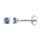 1/3 Ct. T.w. Color-enhanced Blue Diamond Stud Earrings
