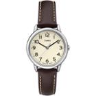 Timex Womens Brown And Cream Strap Watch
