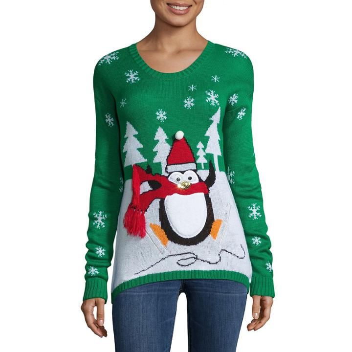 Tiara International Long Sleeve Round Neck Pullover Sweater