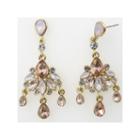 Vieste Rosa Pink Brass Chandelier Earrings