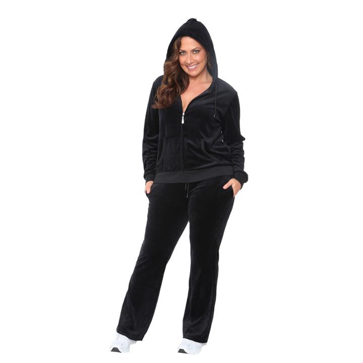 White Mark Velour 2-pc. Pant Set-plus