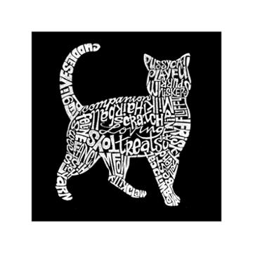 Los Angeles Cat Themed Words Short Sleeve Graphic T-shirt