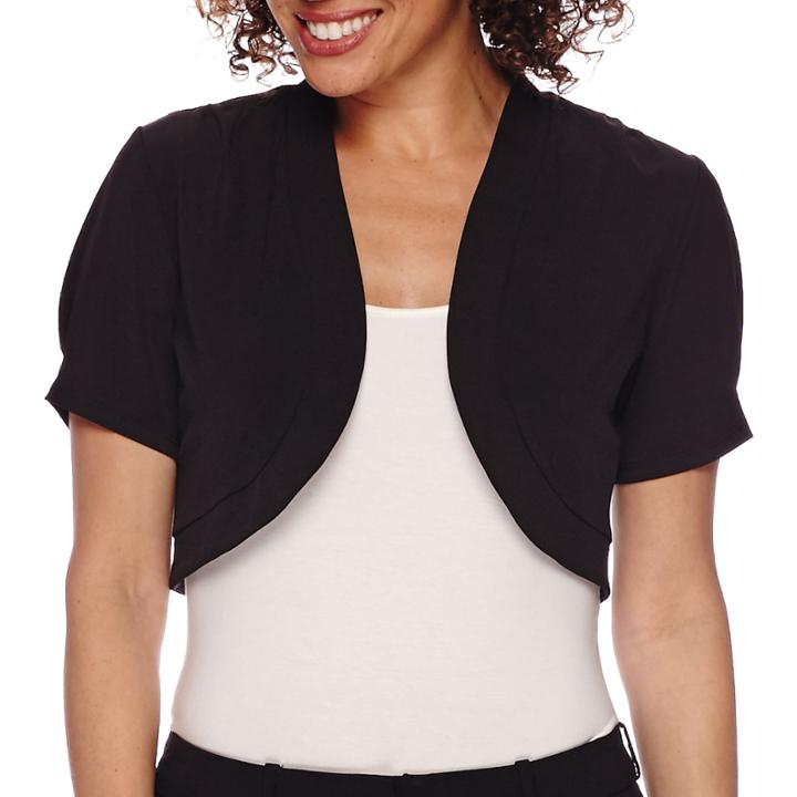 R & K Originals Short-sleeve Knit Bolero Jacket