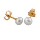 White Pearl 4.2mm Round Stud Earrings