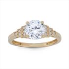 Diamonart Womens 1 7/8 Ct. T.w. Round White Cubic Zirconia 10k Gold Engagement Ring