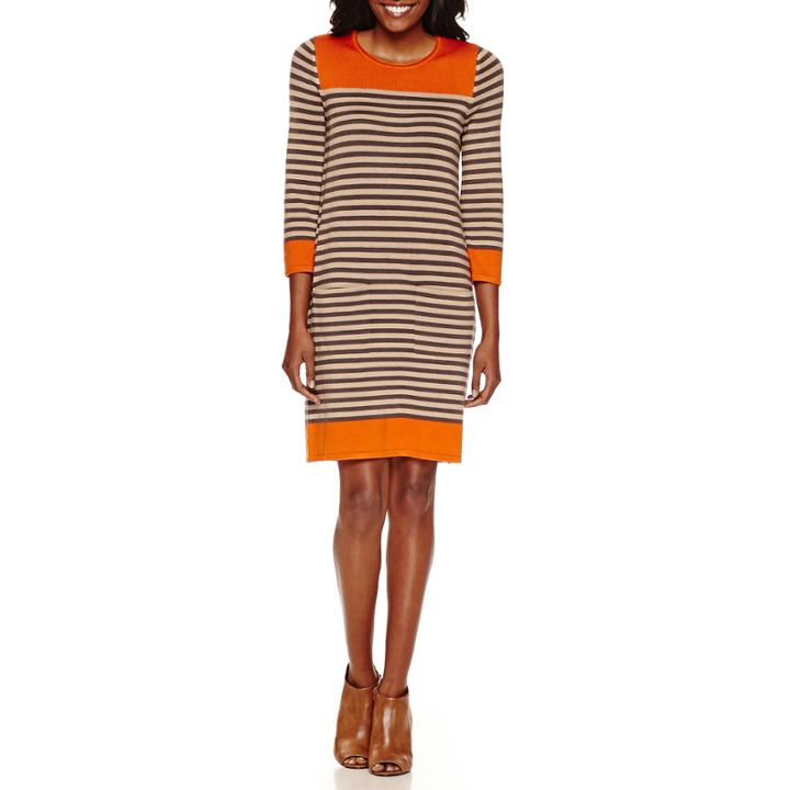 Jessica Howard 3/4 Sleeve Sweater Dress With Pockets
