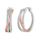 1/10 Ct. T.w. Diamond Two-tone Triple-hoop Earrings