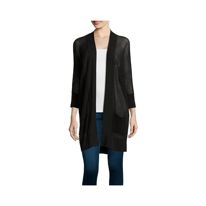 Stylus&trade; Elbow-sleeve Mesh Cardigan - Tall