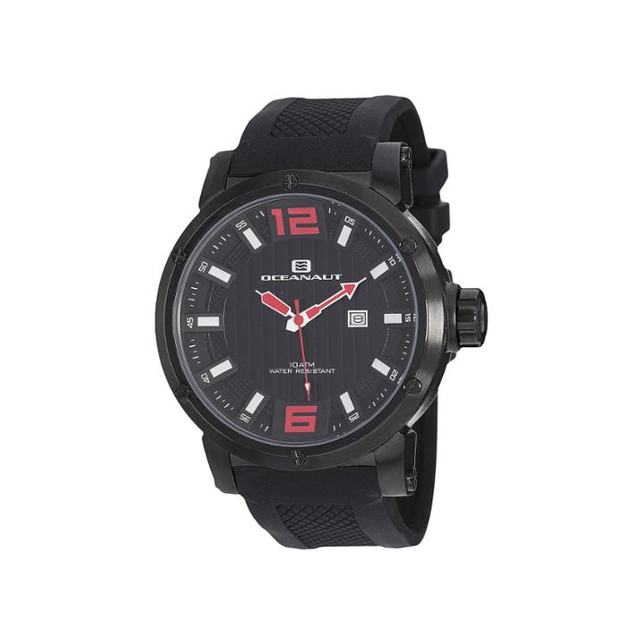 Oceanaut Spider Mens All Black Silicone Strap Watch