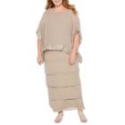 Maya Brooke Short Sleeve Evening Gown - Plus