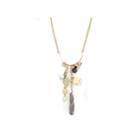 Decree Gold-tone Link Chain Charm Drop Necklace