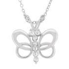 Diamonart Womens 5/8 Ct. T.w. White Cubic Zirconia Butterfly Pendant Necklace