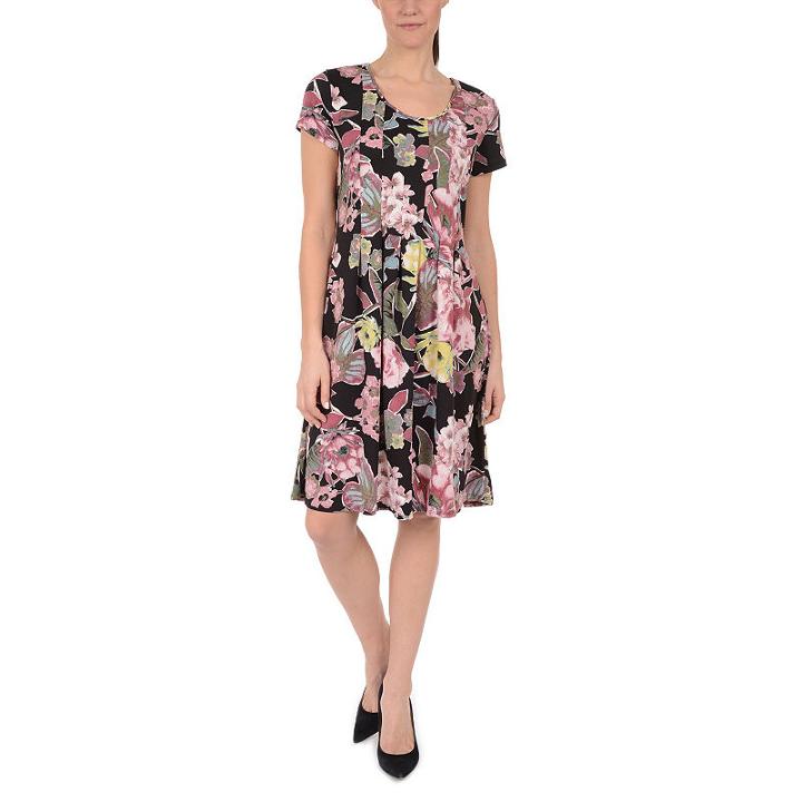 Ny Collection Fit And Flare Pleated Dress - Petites