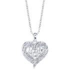 Crystal Sophistication Womens White Crystal Brass Pendant Necklace