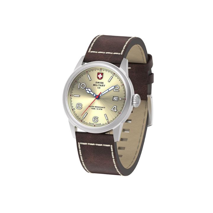 Swiss Military By Charmex Vintage Mens Brown Strap Watch-78335 8 D