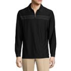 Haggar Long Sleeve Quarter-zip Poly Polo Shirt