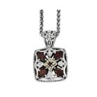 Shey Couture Genuine Garnet And Diamond-accent Pendant Necklace