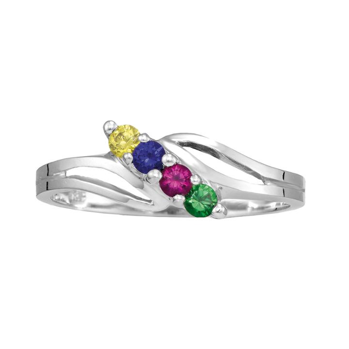 Womens Multi Color Multi Stone Sterling Silver Cocktail Ring