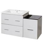 37.75-in. W Wall Mount White Vanity Set For 3h8-in. Drilling