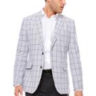 Stafford Linen Cotton Quiet Charcoal Windowpane Sport Coat-slim
