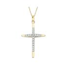 3/8 Ct. T.w. Diamond 10k Two-tone Gold Cross Pendant Necklace