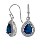 Sparkle Allure&trade; Blue & White Cubic Zirconia Teardrop Earrings