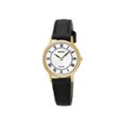 Seiko Womens Gold-tone Black Leather Solar Watch Sup304