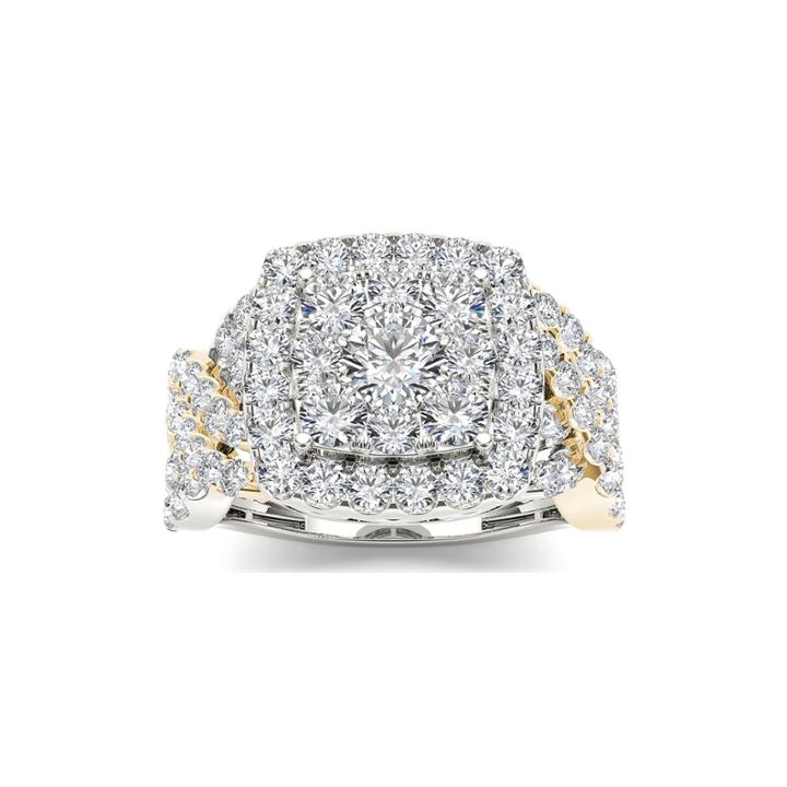 2 Ct. T.w. Diamond 10k Two-tone Gold Engagement Ring