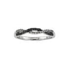 1/5 Ct. T.w. White And Color-enhanced Black Diamond Loop Ring