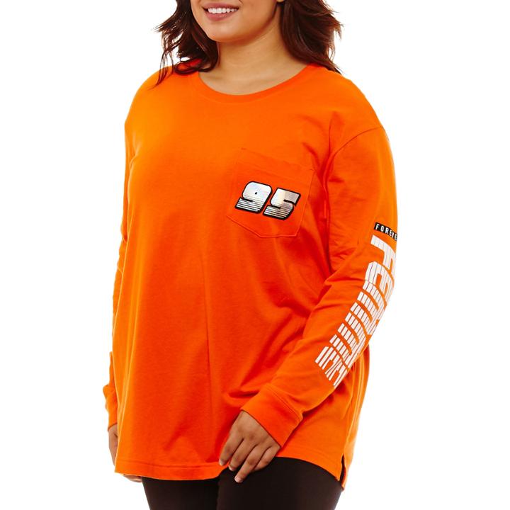 Flirtitude Racing Stripes Graphic T-shirt- Juniors Plus