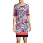 R & K Originals Elbow-sleeve Floral Sheath Dress - Petite