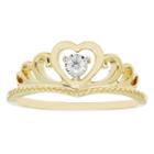 Enchanted Disney Fine Jewelry Womens Diamond Accent Genuine Round Diamond 10k Gold Promise Ring