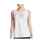 St. John's Bay Beaded-inset Embroidered Tank - Tall