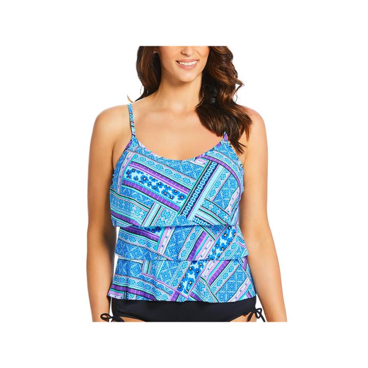 St. John's Bay Geo Linear Tankini Swimsuit Top