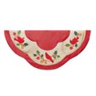 Kurt Adler 48 Red Treeskirt With Cardinal Appliques