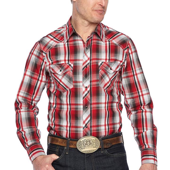 Ely Cattleman Long Sleeve Plaid Snap-front Shirt