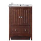 23.75-in. W Floor Mount Walnut Vanity Set For 3h8-in. Drilling