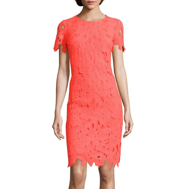 Dr Collection Short-sleeve Lace Sheath Dress