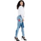 Poetic Justice Curvy Skinny 29 Inseam Embroydered Jean