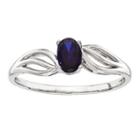 Womens Lab Created Sapphire Blue Sterling Silver Solitaire Ring