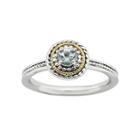 Personally Stackable Two-tone Genuine Aquamarine Ring