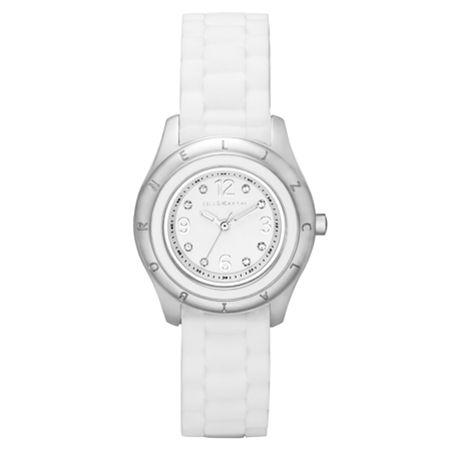 Liz Claiborne Womens White Silicone Strap Watch