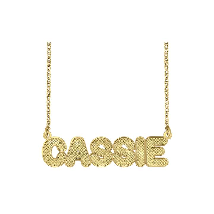 Personalized 14k Gold Over Silver Bold Name Necklace