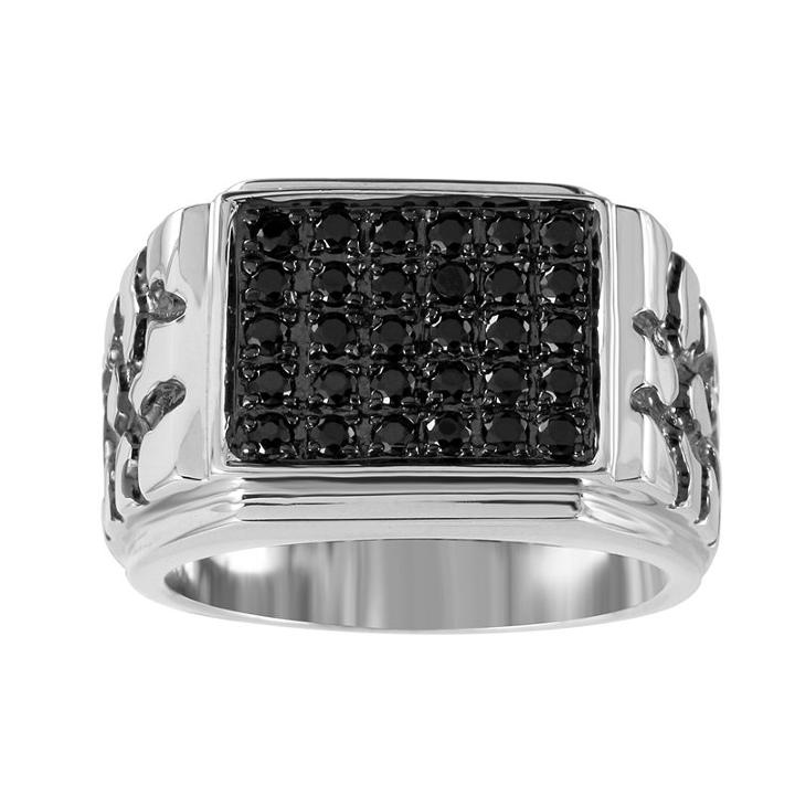 Mens 1/2 Ct. T.w. Color Enhanced Round Black Diamond